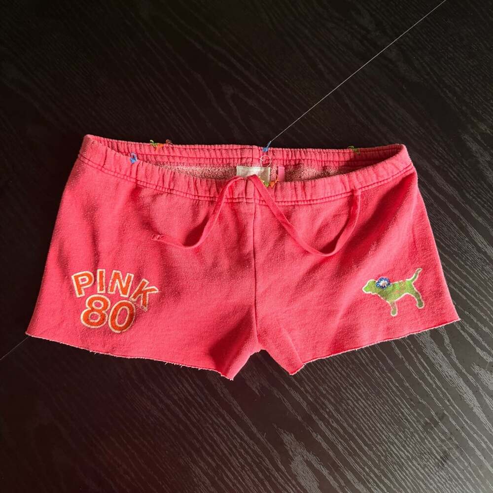 Victoria's Secret PINK Vintage Shorts Size S y2k 80 Floral Dog Embroidery